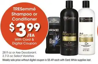 Kroger TRESemme Shampoo or Conditioner offer