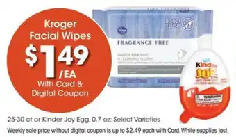 Kroger Kroger Facial Wipes offer