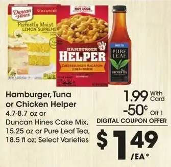 Kroger Hamburger, Tuna or Chicken Helper offer