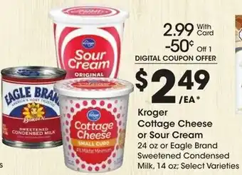 Kroger Kroger Cottage Cheese or Sour Cream offer
