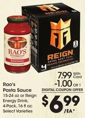 Kroger Rao's Pasta Sauce 15-24 oz offer