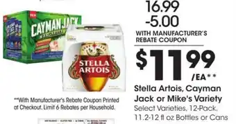 Kroger Stella Artois, Cayman Jack or Mike's Variety offer