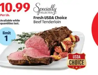 Aldi Specially selected fresh usda choice beef tenderloin offer