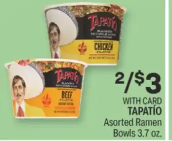 CVS Tapatío asorted ramen bowls 3.7 oz offer