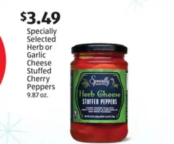 Aldi Specially selected herb or garlic cheese stuffed cherry peppers offer