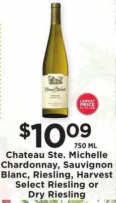 ShopRite Chardonnay, sauvignon blanc, riesling, harvest select riesling or dry riesling offer