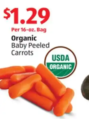 Aldi Organic baby peeled carrots offer