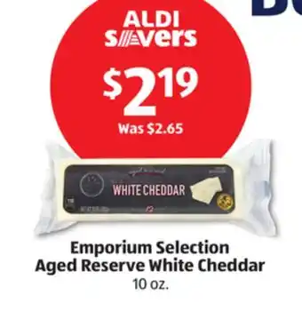 Aldi Emporium selection aged reserve white cheddar offer