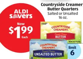 Aldi Countryside creamery butter quarters offer