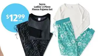 Aldi Serra ladies' 2-piece fleece pajama set offer
