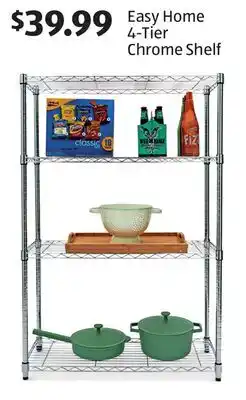 Aldi Easy home 4-tier chrome shelf offer