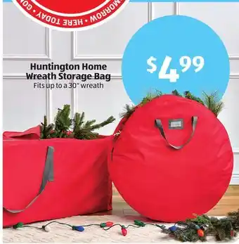 Aldi Huntington home wreath storage bag offer