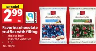 Lidl Favorina chocolate truffles with filling offer