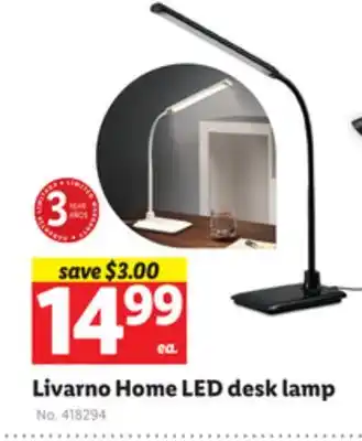 Lidl Livarno home led desk lamp offer