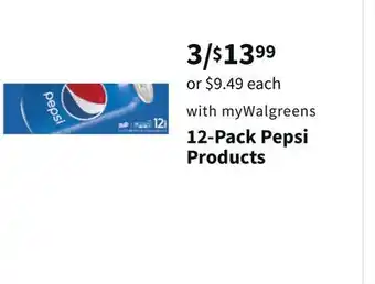 Walgreens 12-pack pepsi products offer