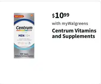 Walgreens Centrum vitamins and supplements offer