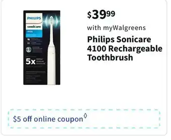 Walgreens Philips sonicare 4100 rechargeable toothbrush offer