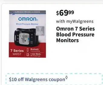 Walgreens Omron 7 series blood pressure monitors offer