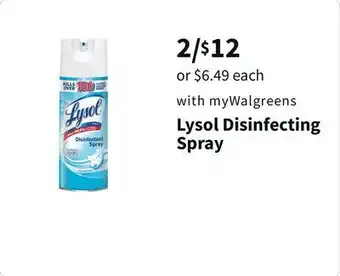 Walgreens Lysol disinfecting spray offer