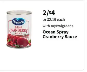 Walgreens Ocean spray cranberry sauce offer