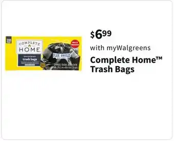 Walgreens Complete home trash bags offer