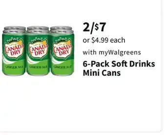 Walgreens 6-pack softdrinks mini cans offer