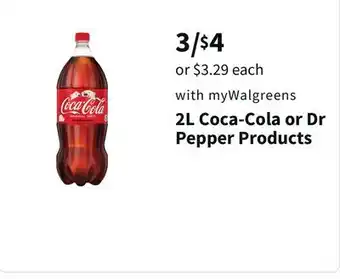 Walgreens 2l coca-cola or dr pepper products offer