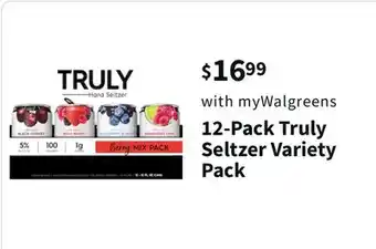 Walgreens 12-pack truly seltzer variety pack offer