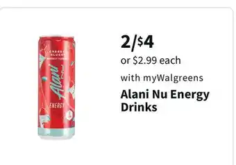 Walgreens Alani nu energy drinks offer