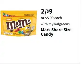 Walgreens Mars share size candy offer