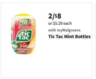 Walgreens Tic tac mint bottles offer