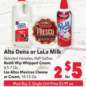 Vallarta Supermarkets Alta dena or lala milk offer
