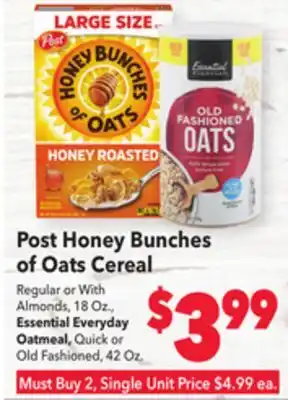 Vallarta Supermarkets Post honey bunches of oats cereal offer