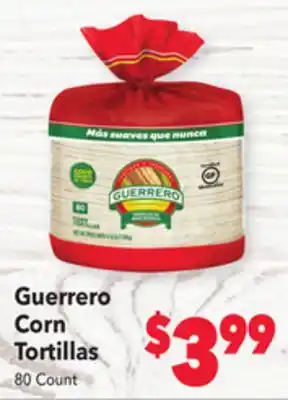Vallarta Supermarkets Guerrero corn tortillas offer