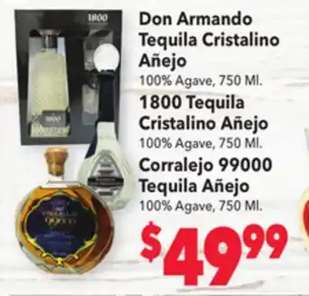 Vallarta Supermarkets Don armando tequila cristalino añejo offer