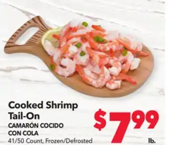 Vallarta Supermarkets Cooked shrimp tail-on/camarón cocido con cola offer