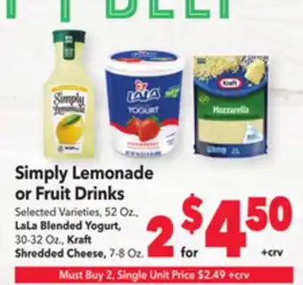 Vallarta Supermarkets Simply lemonade or fruit drinks offer