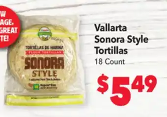 Vallarta Supermarkets Vallarta sonora style tortillas offer