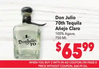 Vallarta Supermarkets Don julio 70th tequila añejo claro offer