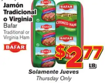 El Super Fresh Bafar traditional or virginia ham offer