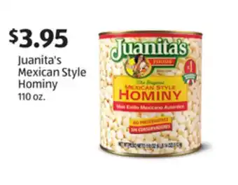 Aldi Juanita's mexican style hominy offer