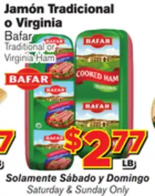 El Super Fresh Bafar traditional or virginia ham offer