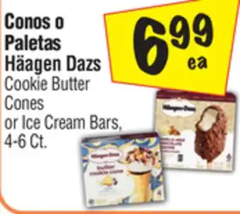 El Super Häagen dazs cookie butter cones or ice cream bars offer