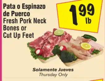 El Super Fresh pork neck bones or cut up feet offer