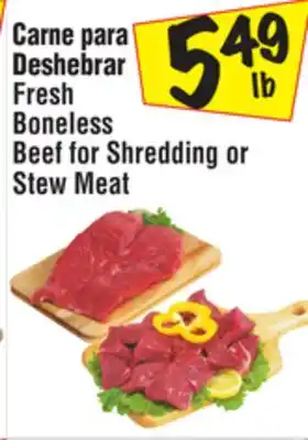 El Super Fresh boneless beef for shredding or stew meat offer