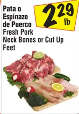 El Super Fresh pork neck bones or cut up feet offer