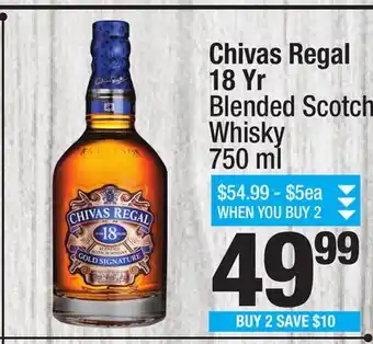 Super King Markets Chivas regal 18 yr blended scotch whisky offer