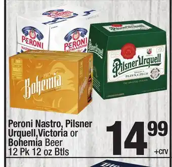 Super King Markets Peroni nastro, pilsner urquell, victoria or bohemia beer offer