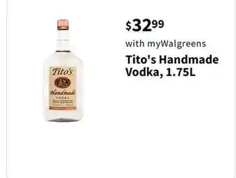 Walgreens Tito's handmade vodka, 1.75l offer