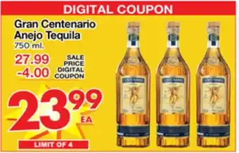 Superior Grocers Gran centenario anejo tequila offer